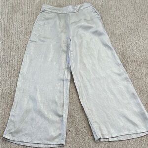 Jones New York JNY Off White Shimmered Wide Leg Pants Size S EUC